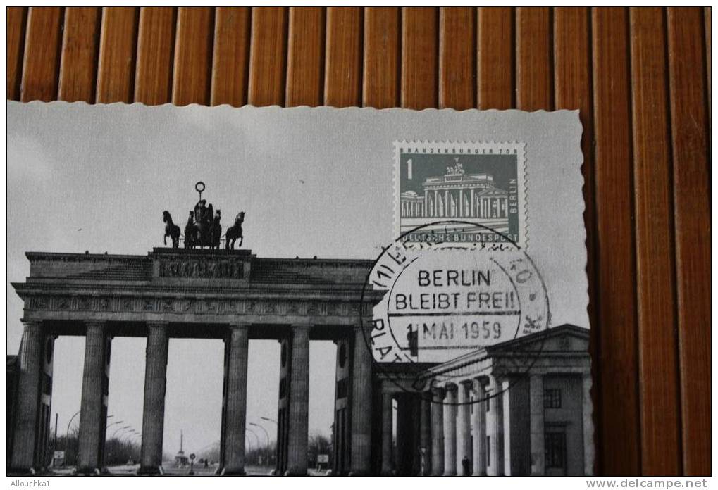 1-MAI - 1959 CPSM DE BERLIN ALLEMAGNE DEUTSCHES BERLIN BLEIBT FREII --   BRANDEBURGER - Brandenburger Door