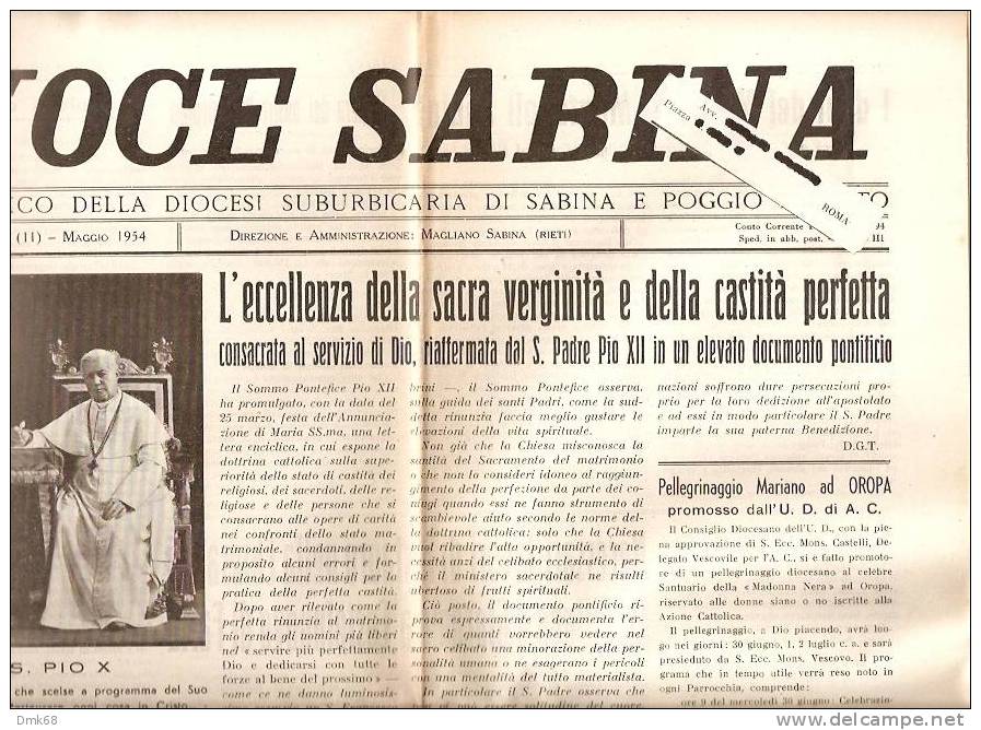 MAGLIANO SABINA - VOCE SABINA - PERIODICO 1954 - Revistas & Catálogos