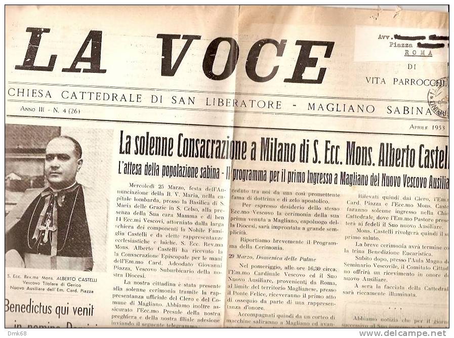 MAGLIANO SABINA - VOCE SABINA - PERIODICO 1953 - Revistas & Catálogos