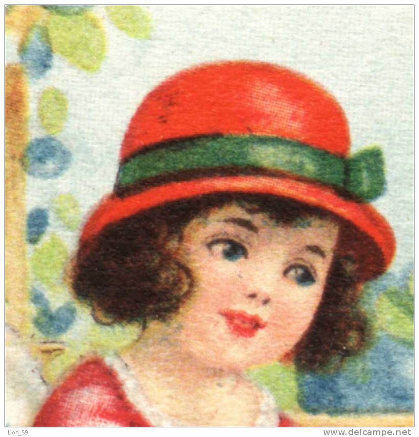 Illustrator ?? RED HAT GIRL  KID'S TEDDY BEAR BALL ENVELOPE FLOWERS Ser 2120-2 KVKV Postcard 14112 - Jeux Et Jouets