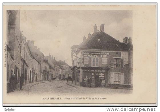 MALESHERBES - Place De L´hôtel-de-ville Et Rue Neuve - Malesherbes