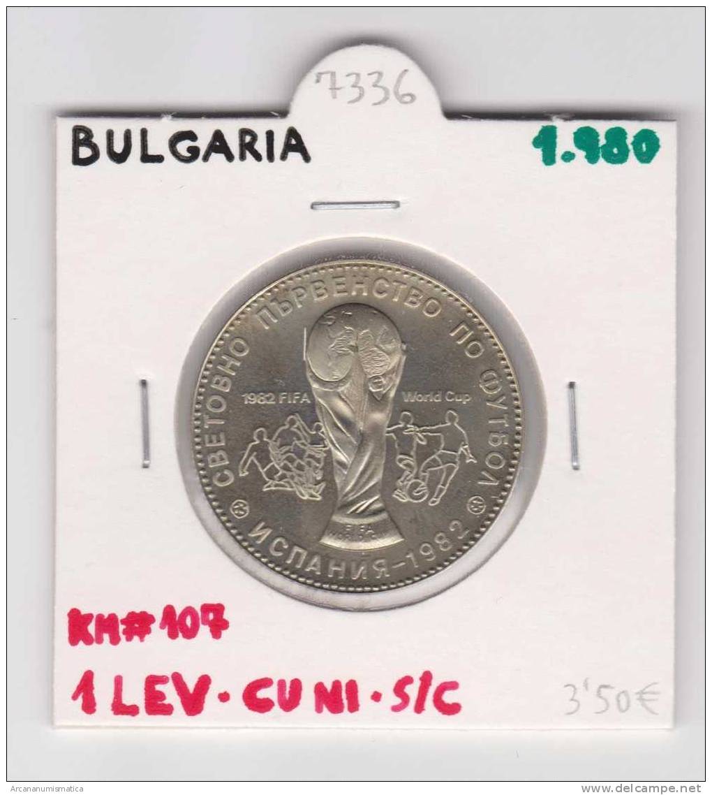 BULGARIA  1  LEV  CU NI  1.980   MUNDIAL DE FUTBOL   KM#170  SC/UNC   DL-7336 - Bulgaria