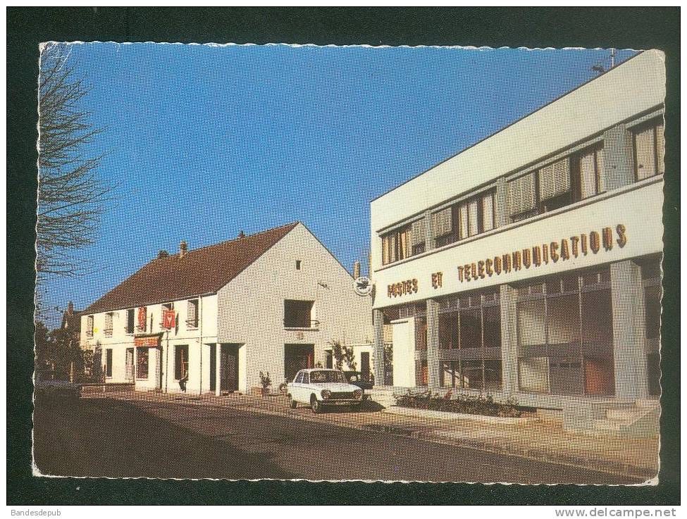 CPSM - Bagneaux Sur Loing (77) - La Poste Et Le Café Tabac ( P.T.T. Bar Automobile Peugeot 304 Editions De Massy 2968) - Bagneaux Sur Loing