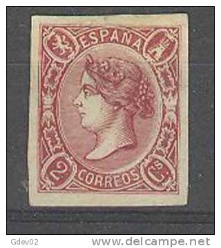 ES069-L2692TCFR.España.Spain.Espagne.Reina ISABEL Ll 1865.(Ed 69*)con Charnela.CERTIFICADO.LUJO - Familias Reales