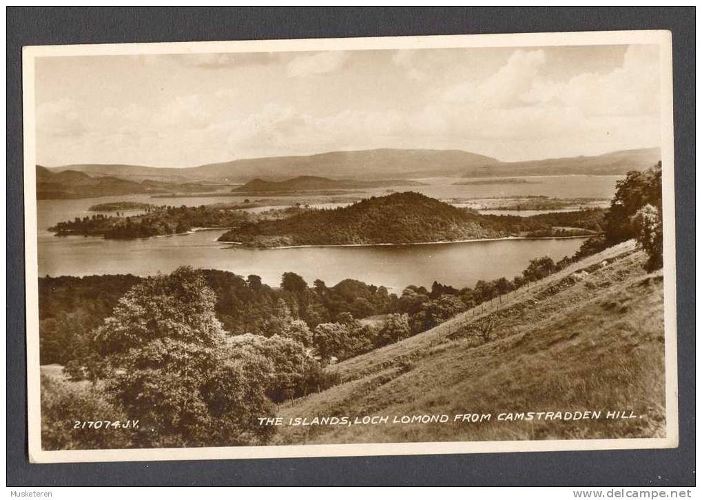 United Kingdom PPC Scotland Dunbartonshire The Islands Loch Lomond From Camstradden Hill Valentine´s Real Photo Postcard - Dunbartonshire