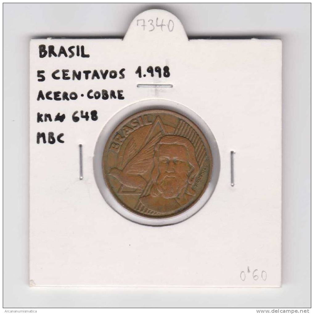 BRASIL  5 CENTAVOS COBRE-ACERO  1.998  KM#648  MBC/VF     DL-7340 - Brasilien