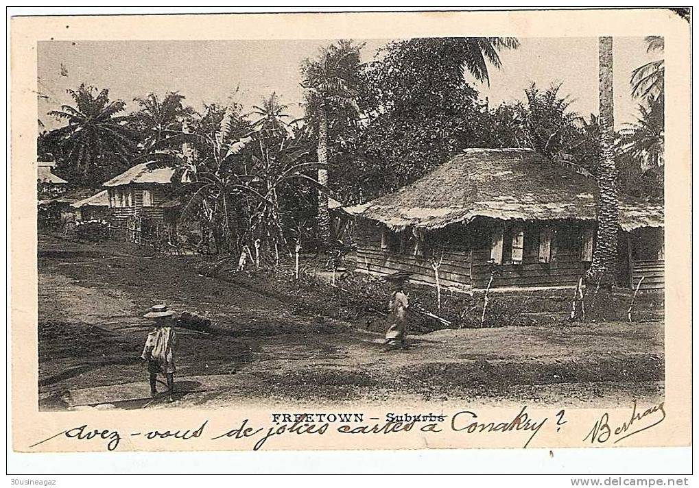 CPA . Freetown Suburbs, Dos Simle , Scan Recto Verso - Sierra Leona