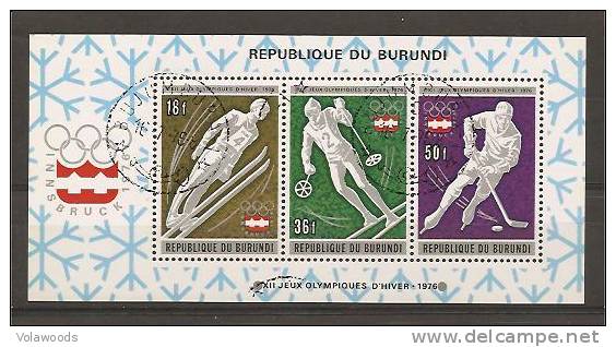 Burundi - Minifoglio: Giochi Olimpici Invernali Di Innsbruck 1976 - Winter 1976: Innsbruck