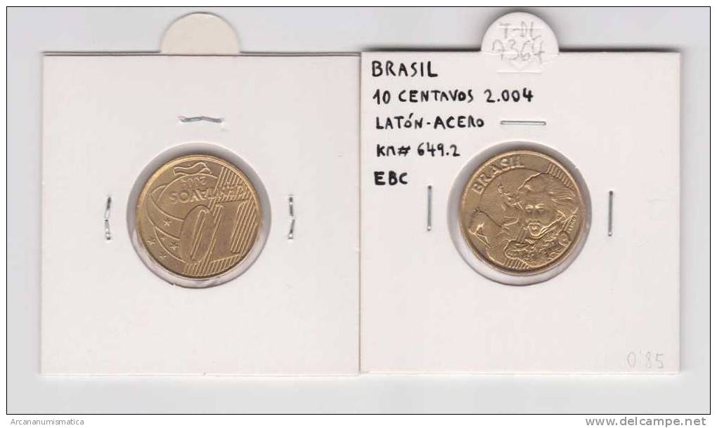 BRASIL  10 CENTAVOS  LATON-ACERO  2.004   KM#649.2   EBC/XF     DL-7364 - Brasilien