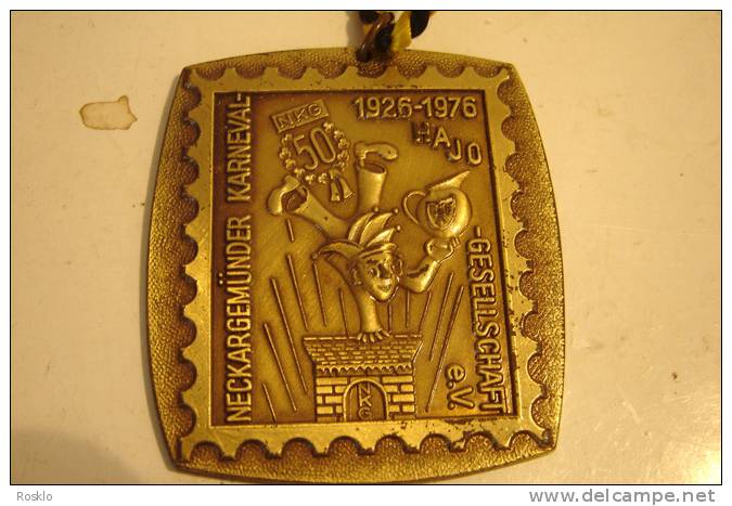 MEDAILLE / ALLEMAGNE / 50° ANNIVERSAIRE DU CARNAVAL DE NECKARGEMUNDER 1976 - Andere & Zonder Classificatie