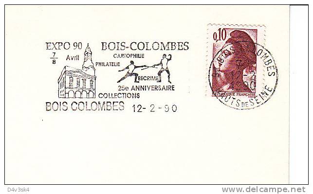 1990 France 92 Hauts Seine Bois Colombes Escrime Fencing Scherma Fechten Sabre Epee Foil Fioretto Spada - Escrime