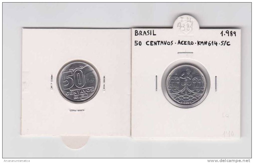 BRASIL  50 CENTAVOS  1.989  ACERO   KM#614     UNC/SC    DL-7381 - Brazil