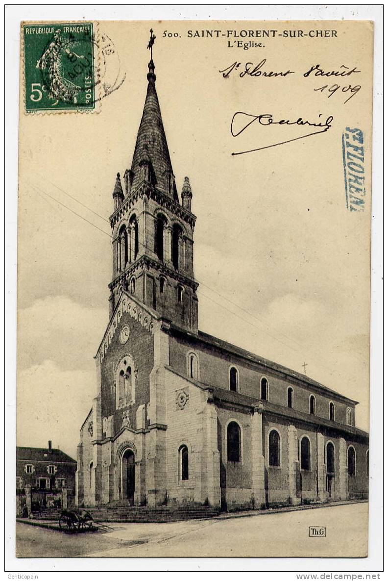 Q5 - SAINT-FLORENT-sur-CHER - L'église (1909) - Saint-Florent-sur-Cher