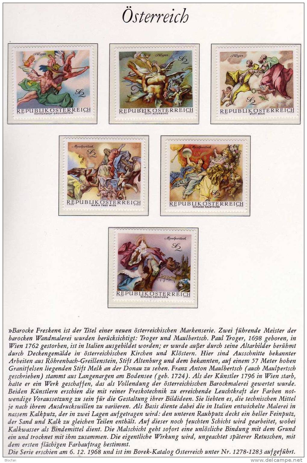Fresken Des Barock Österreich 1278/3 ** 3€ Kunst-Serie - Gemälde