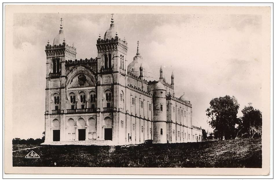 1951 Real Photo Postcard, La Cathédrale (Basilique Primatiale), Carthage, Tunisia - Tunisie