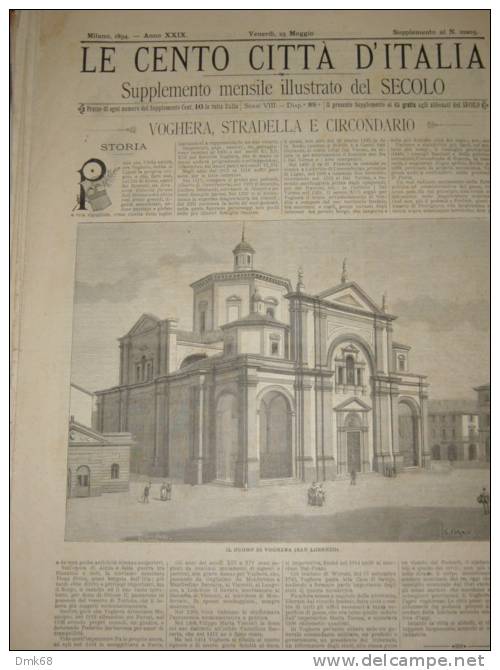 VOGHERA - STRADELLA - LE CENTO CITTA' D'ITALIA - ANNO 1894 - Zeitschriften & Kataloge