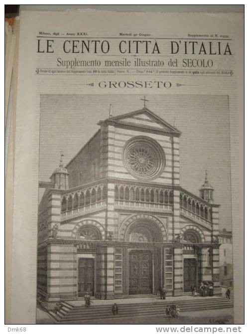 GROSSETO - LE CENTO CITTA' D'ITALIA - ANNO 1896 - Revistas & Catálogos