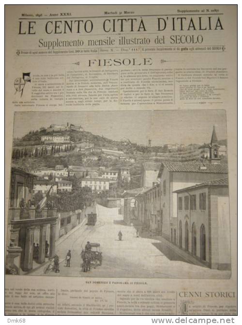 FIESOLE - LE CENTO CITTA' D'ITALIA - ANNO 1896 - Riviste & Cataloghi