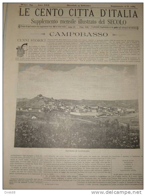 CAMPOBASSO - LE CENTO CITTA' D'ITALIA - ANNO 1895 - Magazines & Catalogues