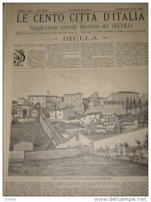 BIELLA - LE CENTO CITTA' D'ITALIA - ANNO 1890 - Revistas & Catálogos