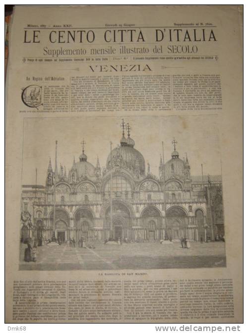 VENEZIA - LE CENTO CITTA' D'ITALIA - ANNO 1887 - Zeitschriften & Kataloge