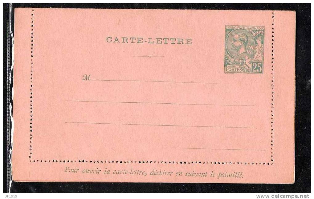 CARTE - LETTRE MONACO PRINCE ALBERT 1er 1891 - 1922 - Entiers Postaux