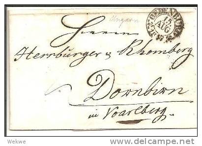 Ung050/ UNGARN -  Oedenburg (Sopron)  Nach Dornbirn, 1847 Zier-Zweikreis Stempel (Brief, Cover, Lettre) - ...-1867 Vorphilatelie