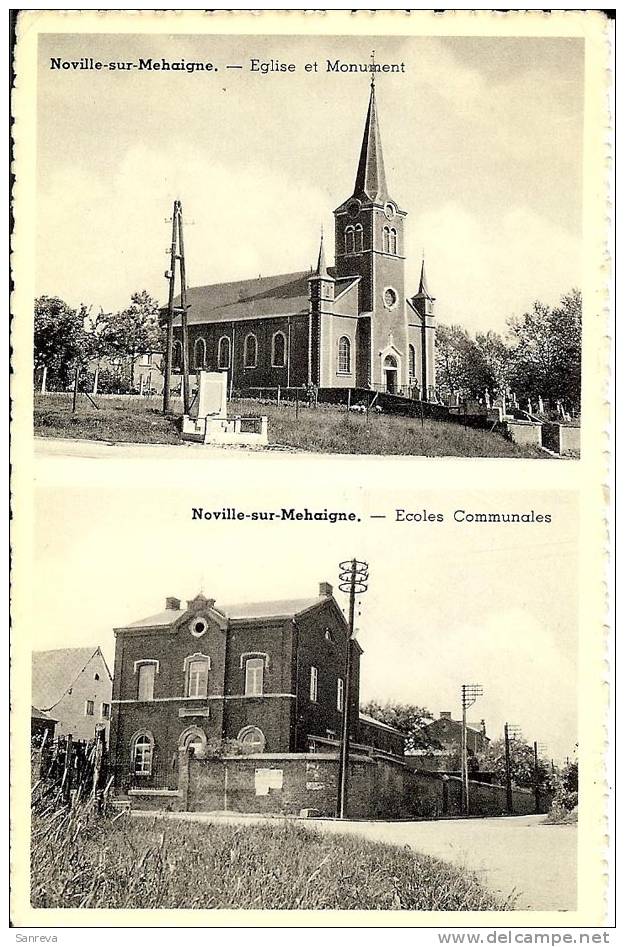 Noville-sur-Mehaigne -  Eglise / Ecoles (double Carte) - Eghezee