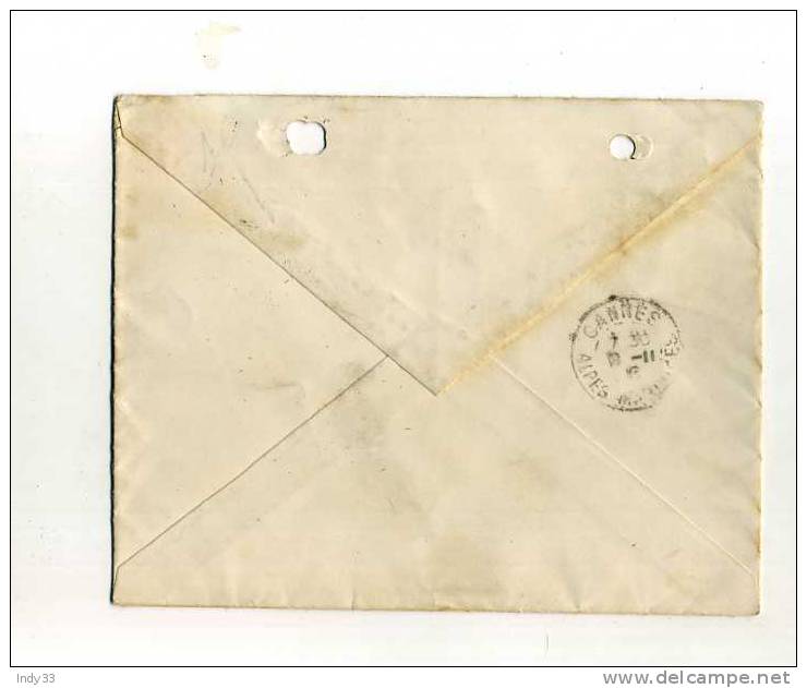 - MONACO MARCOPHILIE . AFFRANCHISSEMENT SIMPLE  SUR ENVELOPPE  DE 1906  POUR LA FRANCE - Postmarks