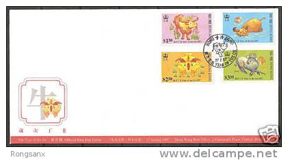 1997 HONG KONG 1997 Year Of The Ox Stamp FDC Zodiac Animal - FDC