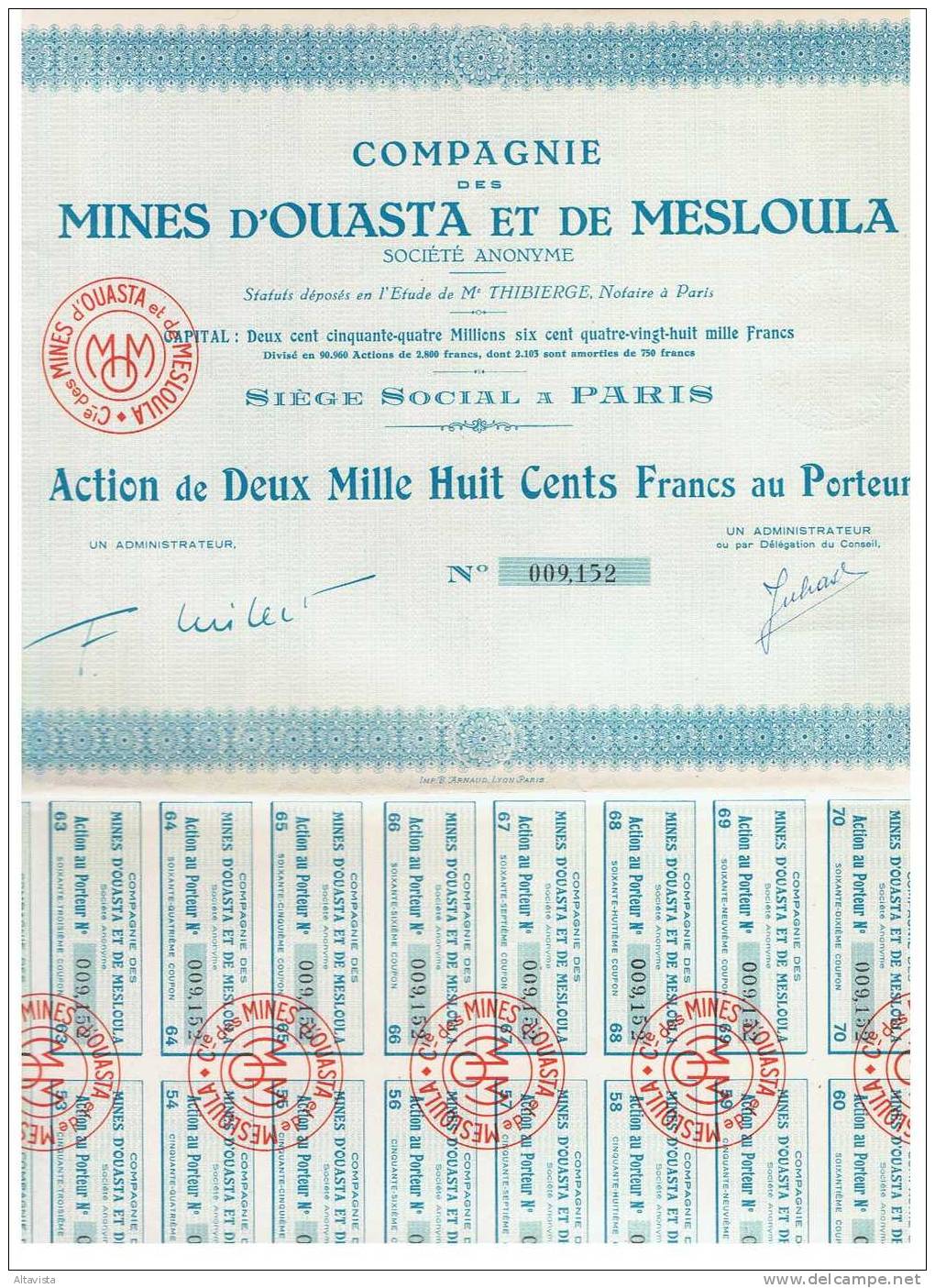 Cie Des Mines D'Ouasta Et De Mesloula (Algérie) - Afrika