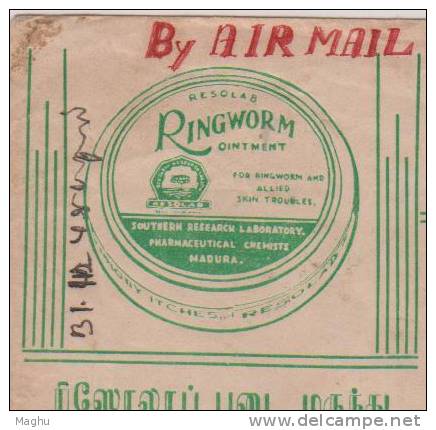 India--to Burma- Air Mail- Commercial Cover, Advertisement, Pharmacy, Medicine, Skin Disease,, Ringworm - Pharmazie