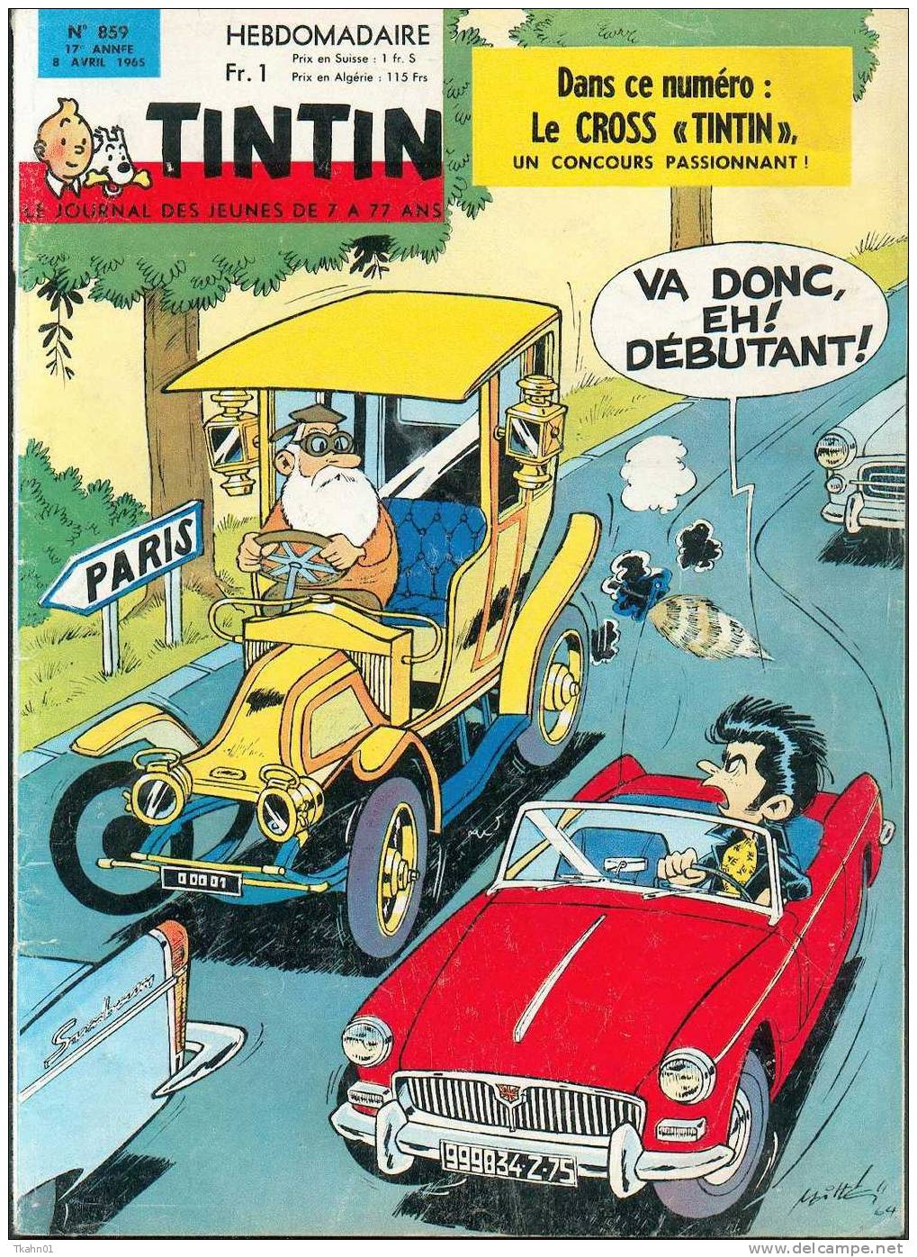 LE JOURNAL TINTIN  N° 859  DE 1965 - Tintin