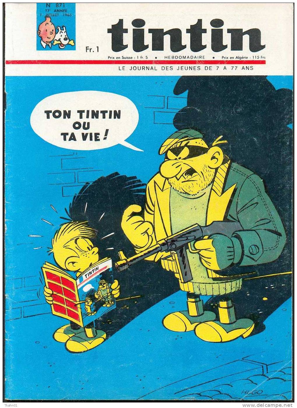 LE JOURNAL TINTIN  N° 871  DE 1965 - Tintin