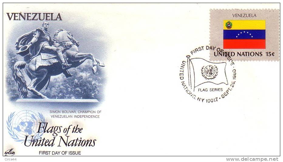 FDC.DRAPEAUX DES NATIONS UNIES.VENEZUELA. - Sobres