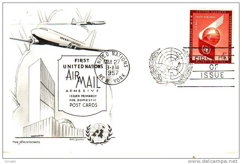 FDC.NATIONS UNIES.POSTE AERIENNE.CACHET NEW YORK. - 1951-1960