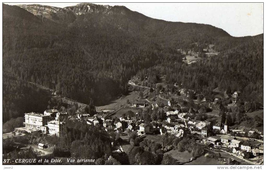 Carte Photo Legerement Dentelee ST CERGUE Et La Dole( Suisse)  Vue Aerienne Non Circulee - Saint-Cergue