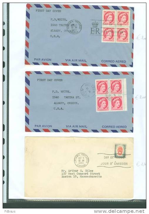 1954/56 3 X  FDC  ENVELOPPEN -  CANADA - 1952-1960