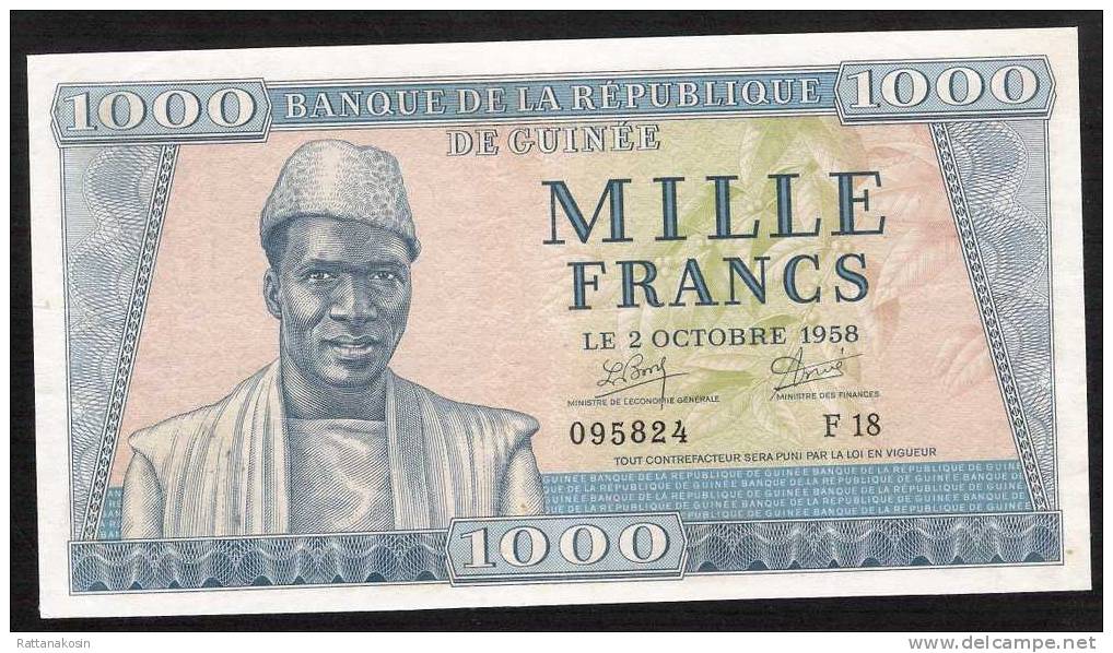 GUINEA   P9   1000  FRANCS    1958      XF+ / AUNC   ! - Guinée