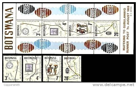 (024+25) Botswana  1972  Runner Post / Botenpost  ** / Mnh  Michel 88-91 + BL 6 - Botswana (1966-...)