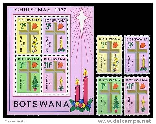 (026+27) Botswana  1972  Christmas / Noel / Weihnachten / Kerstmis  ** / Mnh  Michel 92-95 + BL 7 - Botswana (1966-...)