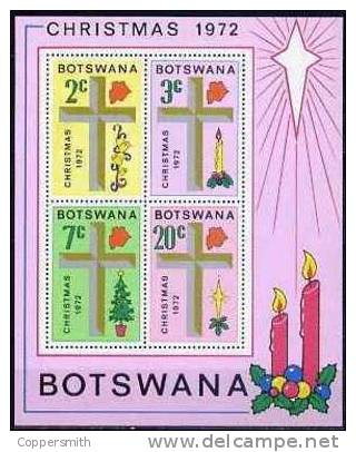 (026+27) Botswana  1972  Christmas / Noel / Weihnachten / Kerstmis  ** / Mnh  Michel 92-95 + BL 7 - Botswana (1966-...)