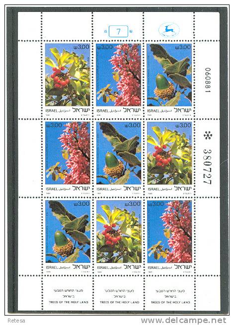 ISRAEL  BLOEMEN VAN BOMEN  1981 **  MET TAB - Hojas Y Bloques