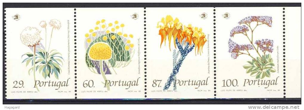 #Portugal 1989. Flowers. Sheetlet. Michel Hbl. 6. MNH(**) - Nuevos