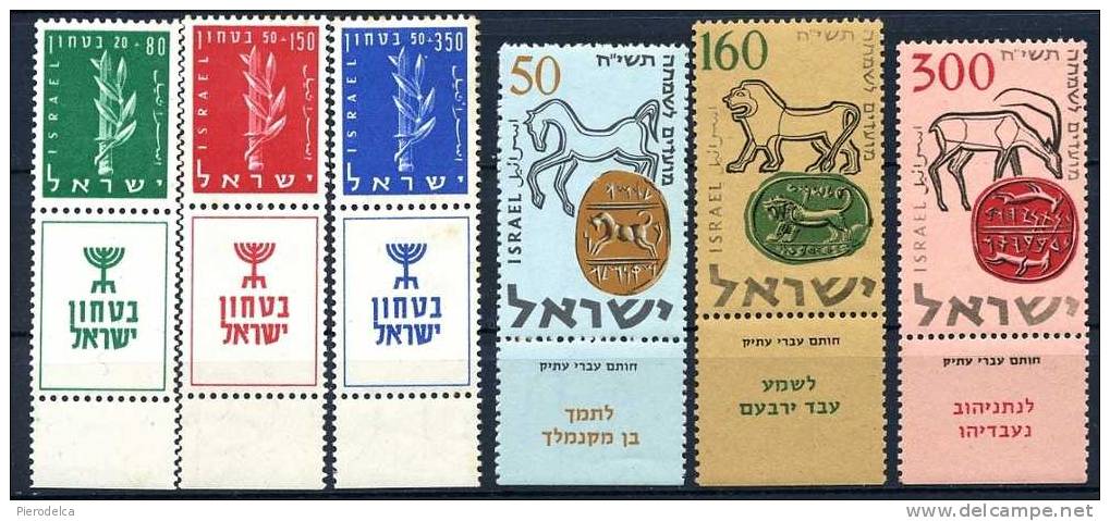 ISRAELE 1956 E 1957 - MNH ** - 4 Serie - Unused Stamps (with Tabs)