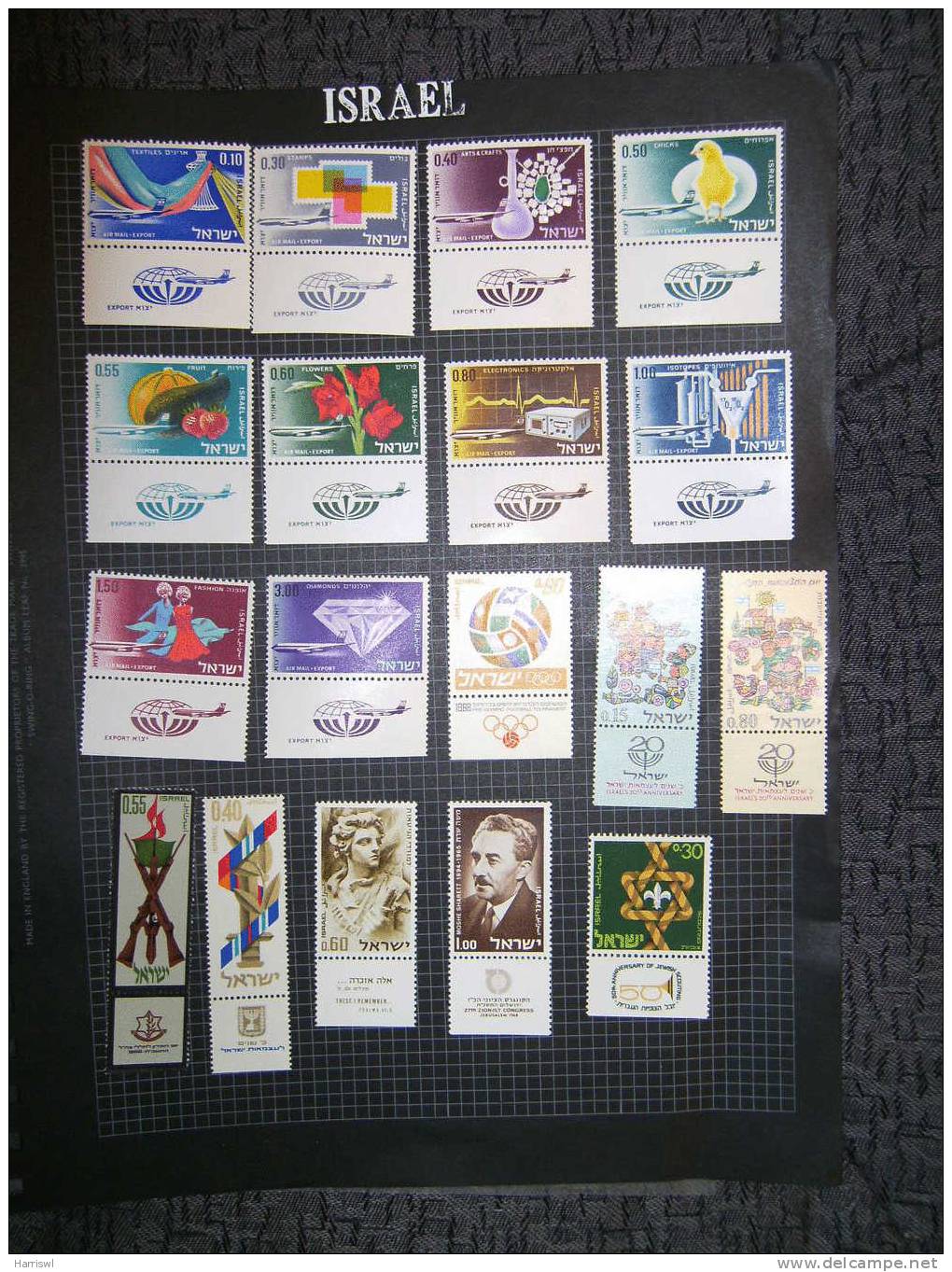 ISRAEL 1968  MINT TAB  STAMP YEAR SET [includes Airmail Set] - Nuevos (con Tab)