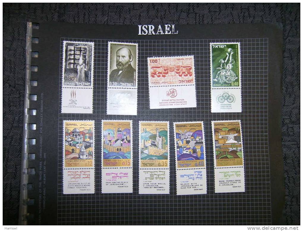 ISRAEL 1968  MINT TAB  STAMP YEAR SET [includes Airmail Set] - Nuevos (con Tab)