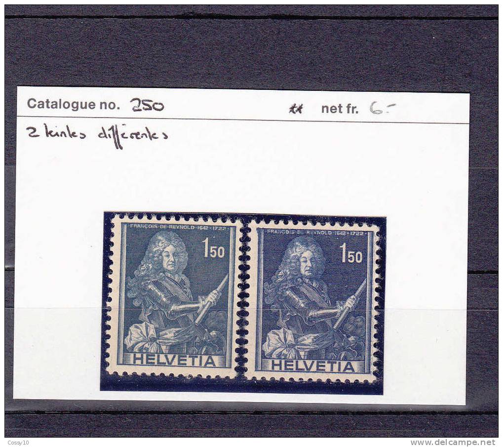 1941  N°250  NEUFS **  2 TEINTES  DIFFERENTES - Variétés