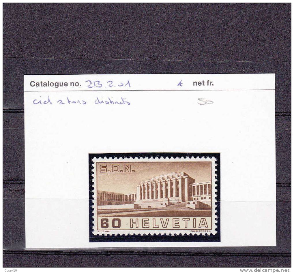 1938  N°213  NEUFS *  VARIETE N°  213.2.01   COTE 50.- - Abarten