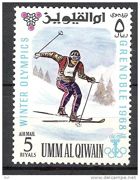 Umm Al Qiwain, Olympics / Jeux Olympiques De GRENOBLE 1968, Neuf **; 5 R; SKI ; TB - Winter 1968: Grenoble